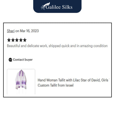 Lilac Star of David Tallit for Women and Girls