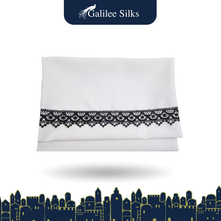 black lace talit prayer shawl for women, bat mitzvah tallit bag