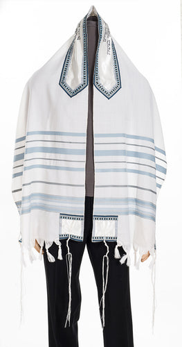 peace tallit, wool tallit, bar mitzvah tallit by galilee silks