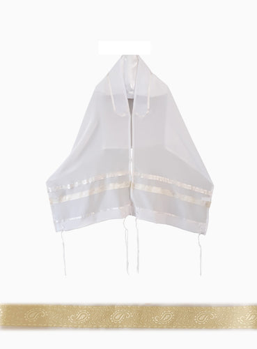 Cream Paisley Silk Tallit for women, Bat Mitzvah Tallit, Girl's Tallit, Women's Tallit