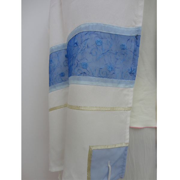 Blue strips silk Tallit for women