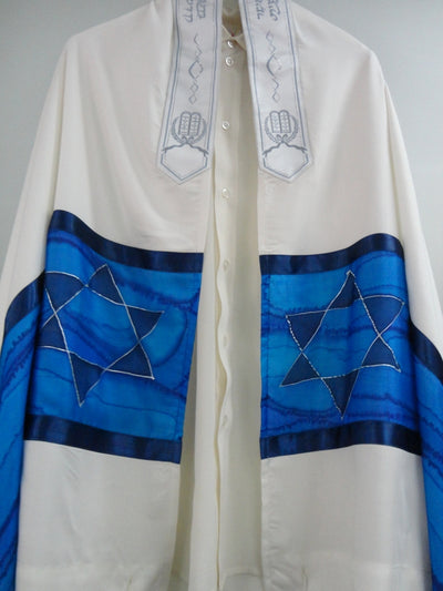 Star of David Tallit, Silk tallit, Bar Mitzvah tallit