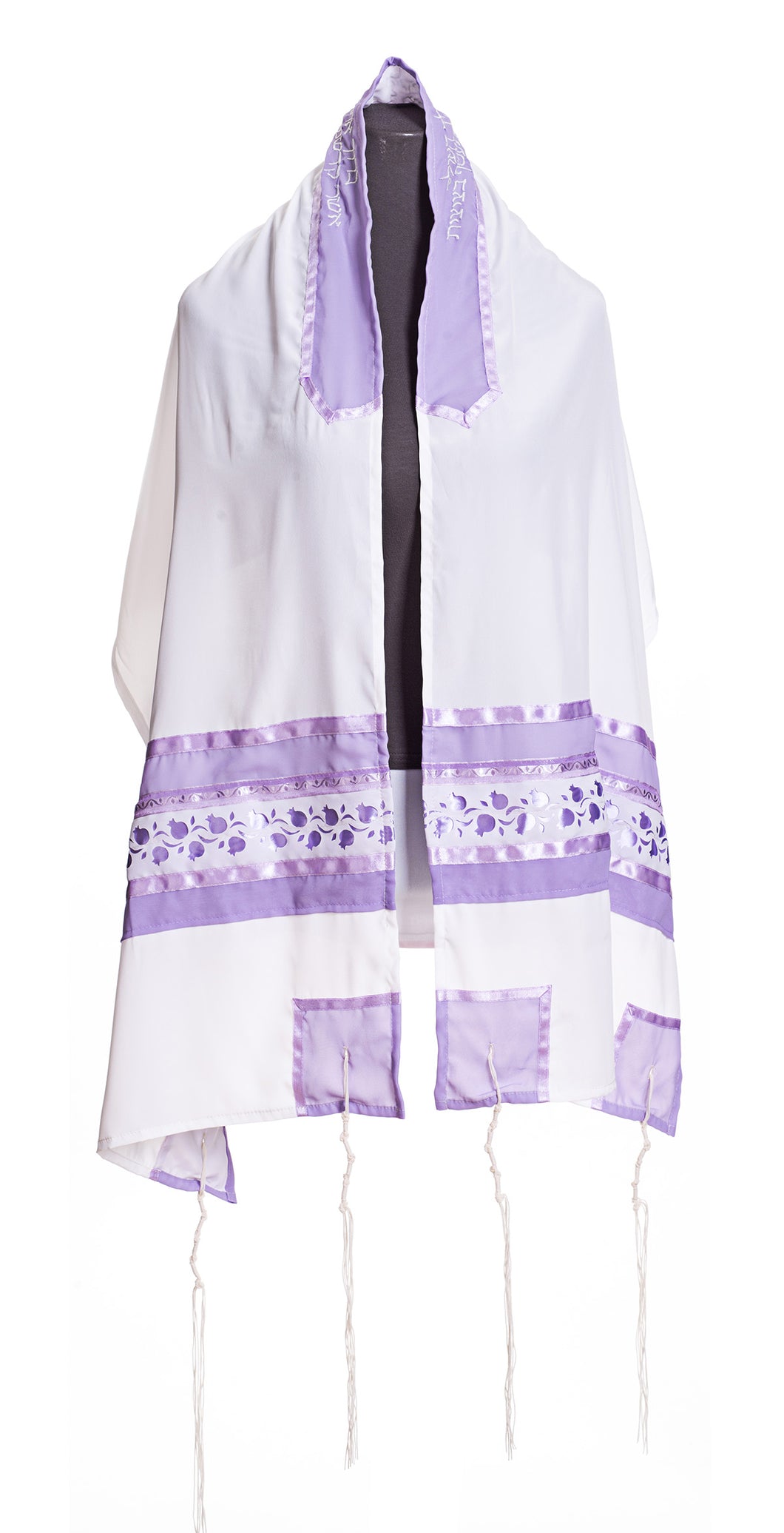 Lilac Pomegranates Tallit for women, Bat Mitzvah Tallit, Silk Tallit, Girls Tallit by Galilee Silks