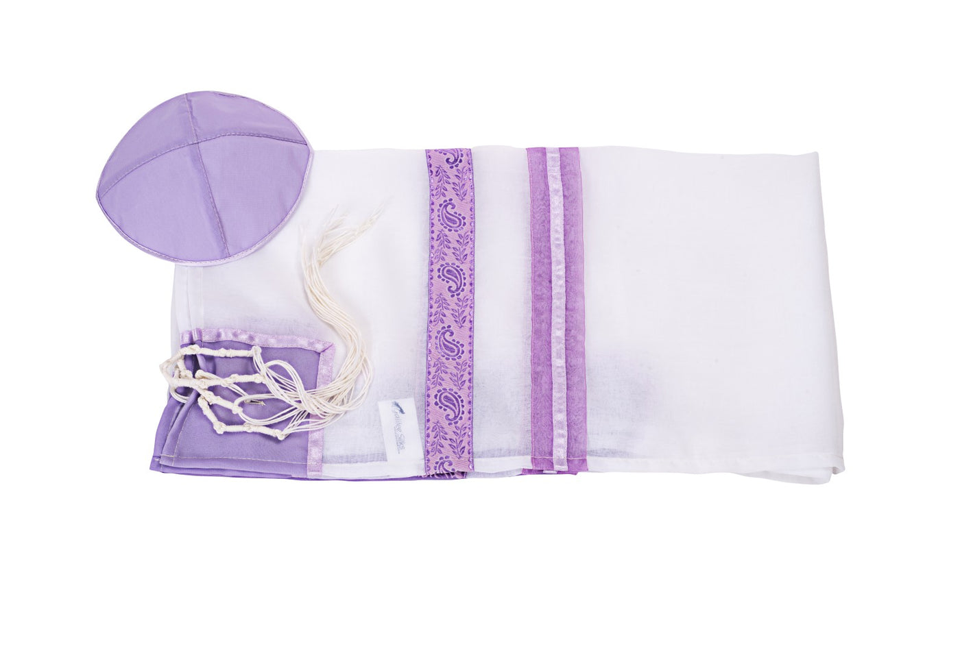 Lilac Paisley Tallit for women, Bat Mitzvah Tallit, girls tallit, silk tallit bag, womens tallit, lilac tallit, purple tallit