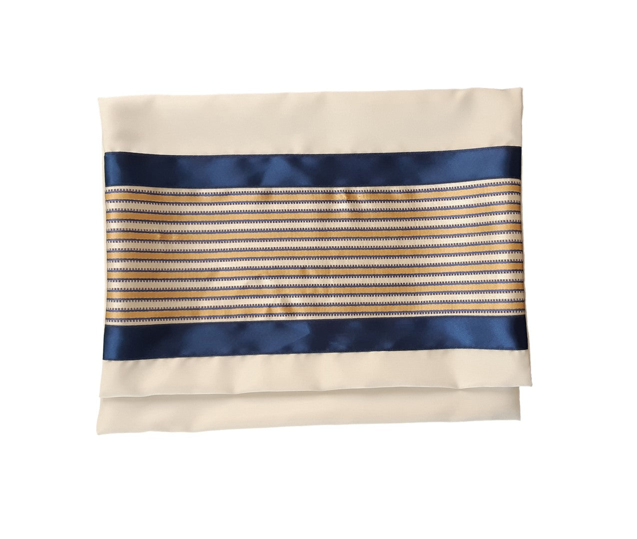 Moca Gold and Royal Blue Design Bar Mitzvah Tallit bag, Wool Tallit