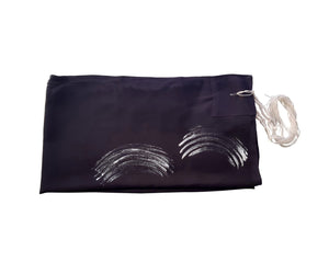 Black Waves Silk Tallit, Women's Tallit, Bat Mitzvah Tallit, Girl's Tallit flat 2
