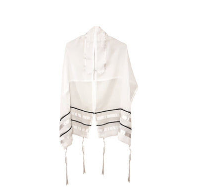 Tallit for Women in Black and Silver, Bat Mitzvah Tallit, Tallit for Girl, Feminine Tallit, tallit