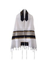 Load image into Gallery viewer, JOSEPH Gold, Black and Olive Green decorated Wool Tallit for men – Bar Mitzvah Tallit, Hebrew Prayer Shawl, Tzitzit Wedding Tallit, Tallit Prayer Shawl, Contemporary Tallit