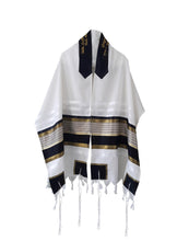 Load image into Gallery viewer, JOSEPH Gold, Black and Olive Green decorated Wool Tallit for men – Bar Mitzvah Tallit, Hebrew Prayer Shawl, Tzitzit Wedding Tallit, Tallit Prayer Shawl, Contemporary Tallit shawl