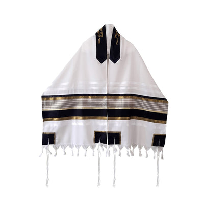 JOSEPH Gold, Black and Olive Green decorated Wool Tallit for men – Bar Mitzvah Tallit, Hebrew Prayer Shawl, Tzitzit Wedding Tallit, Tallit Prayer Shawl, Contemporary Tallit spread