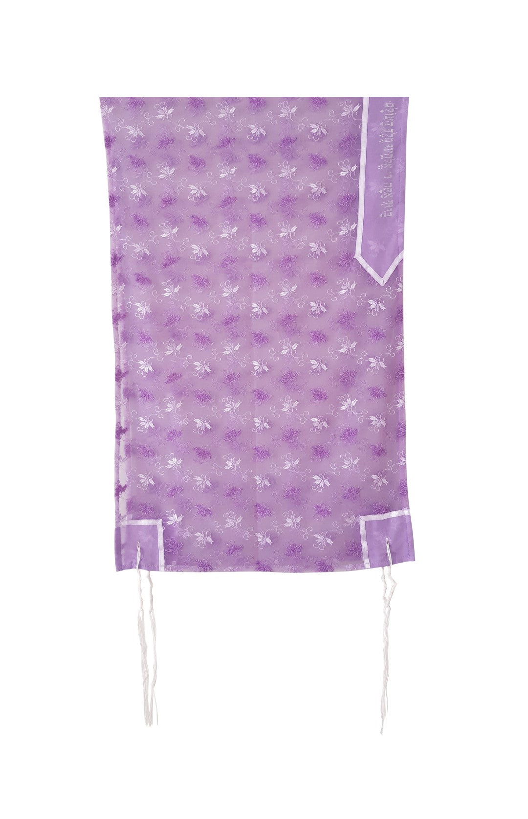 Delicate Lilac Floral Embroidery Tallit for women, Bat Mitzvah Tallit hung, Tallit for Girl, Tzitzit