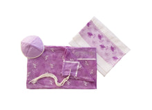 Load image into Gallery viewer, Delicate Lilac Floral Embroidery Tallit for women, Bat Mitzvah Tallit set, Tallit for Girl, Tzitzit