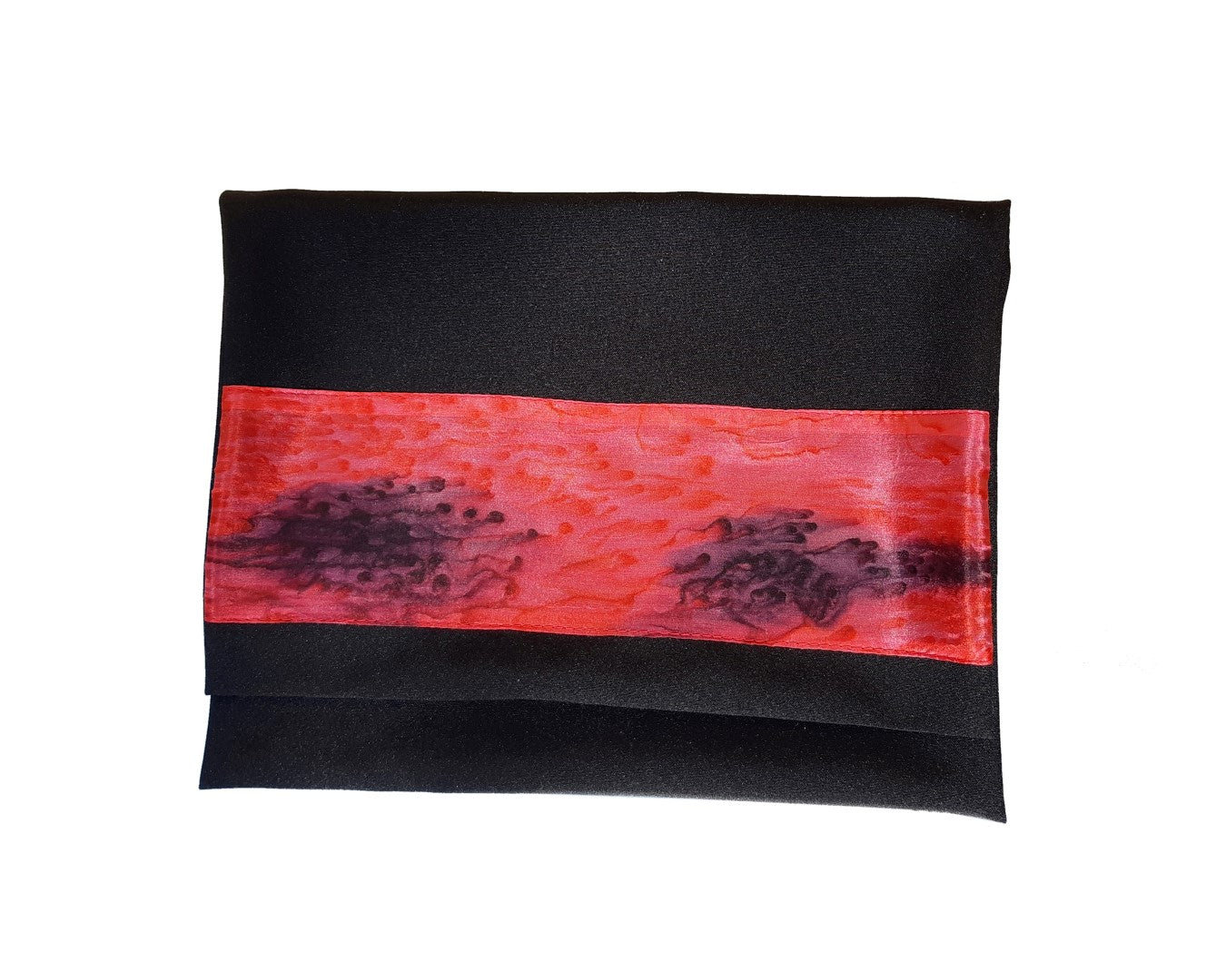 Dramatic Fire Lava Hand Painted Sillk Stripes Black Tallit for Women, Bat Mitzvah Tallit bag, Girls Tallit