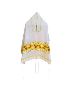 Sunflowers Field Tallit for Women, Girl Tallit, Feminine Tallit, Bat Mitzvah Tallit Set, Floral Tallit