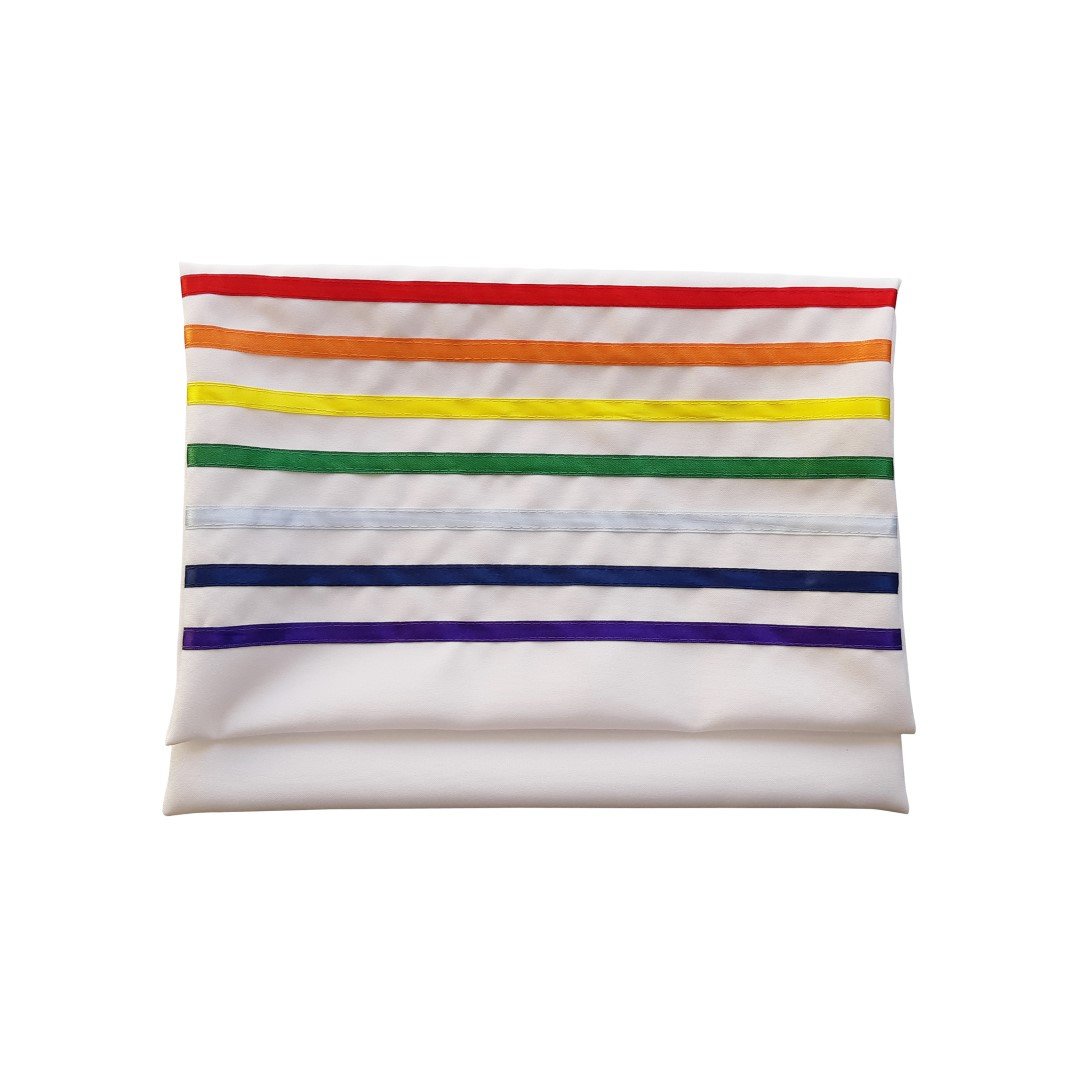 Handmade Rainbow Tallit Bag, Joseph's Coat of Many Colors Tallis Bag, Personalize Tallit bag