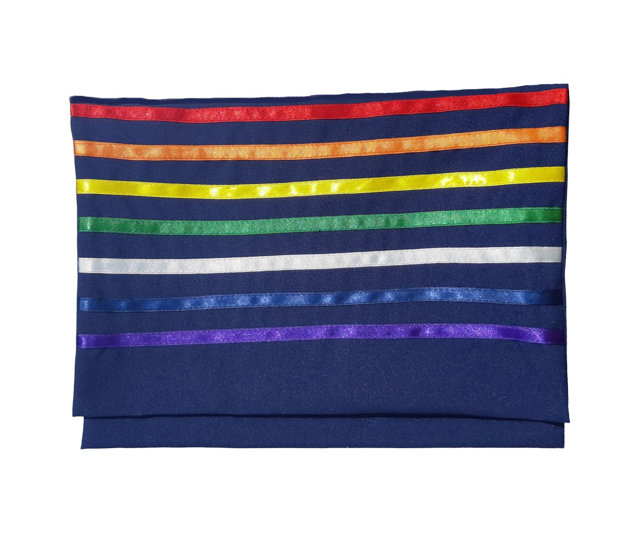 Handmade Rainbow Tallit, Joseph's Coat of Many Colors Tallis, Bar Mitzvah Tallit bag, Talit for Man, Blue Base Ttzitzit