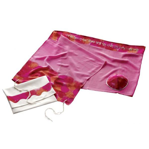Rose Pink Flowered Tallit For Woman