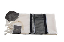 Load image into Gallery viewer, Modern Grey &amp; Black Tallit for Men flat