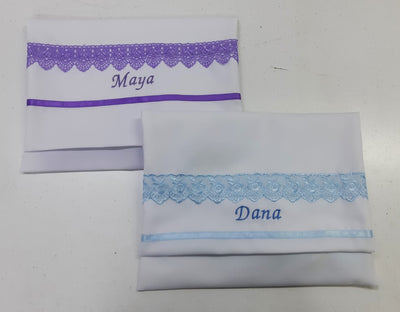 Name Embroidery on Tallit bag examples רקמה
